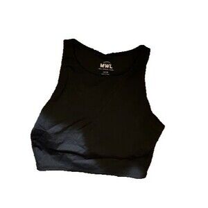 Madewell Make Weekends Longer Racerback Athletic Crop Top M Black